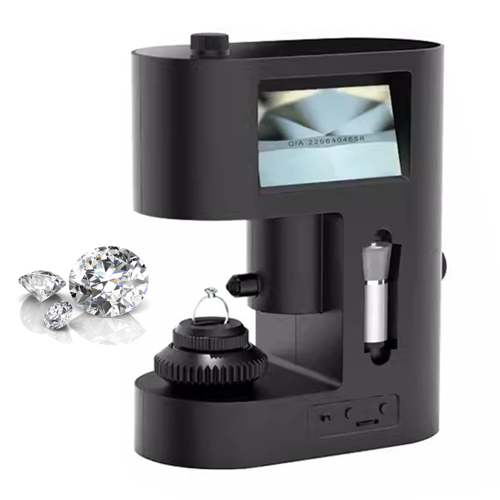 Diamond Viewer 30-200X, dwuekranowa przeglądarka napisów z 20 diodami LED do testowania diamentów i zastosowań w przemyśle tekstylnym