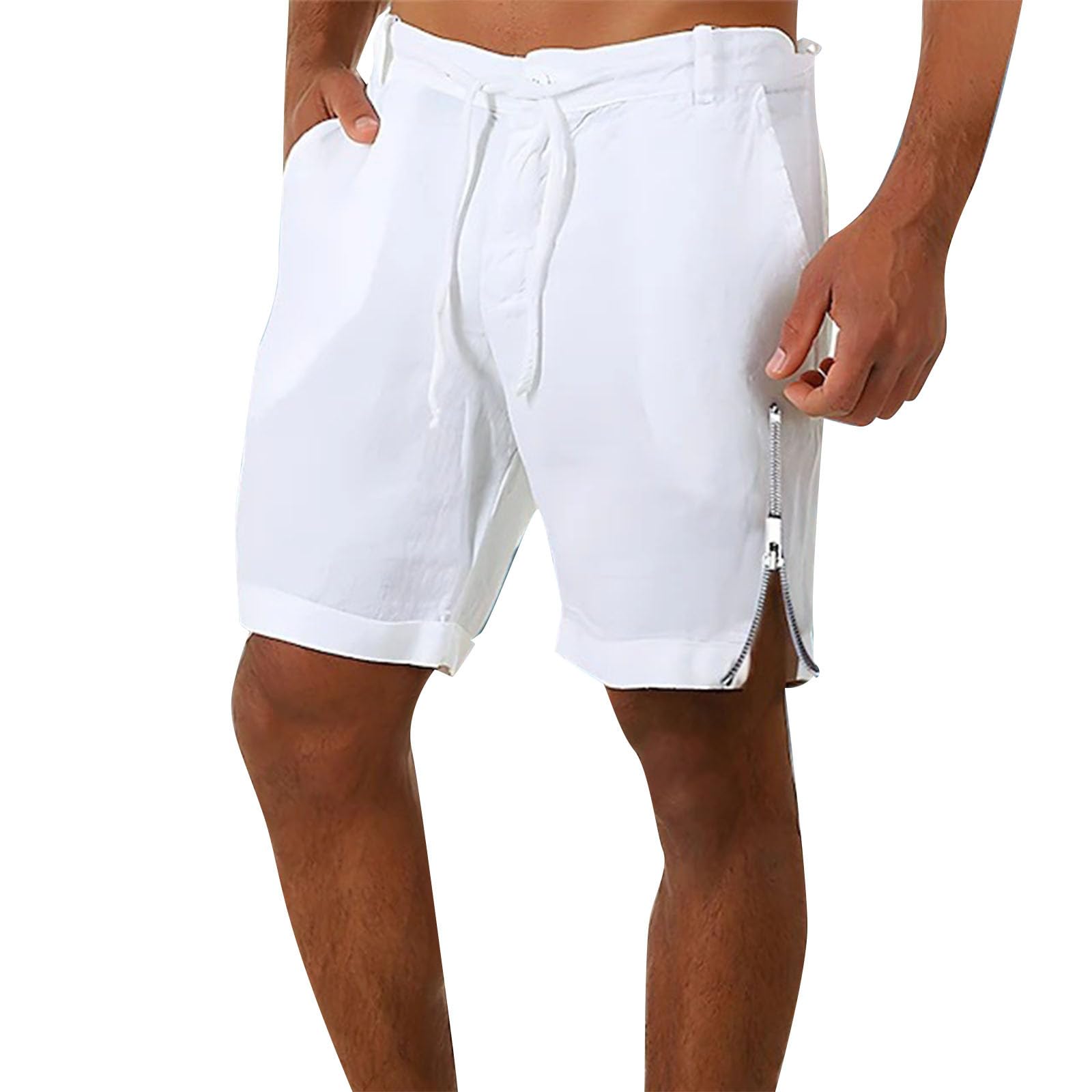 Short Pour Homme - Baggy Short Jean Hommes Bermudas En Coton Short De Plage Doux Et Léger Taille élastique Jogging Fitness Short Large Jorts Streetwear