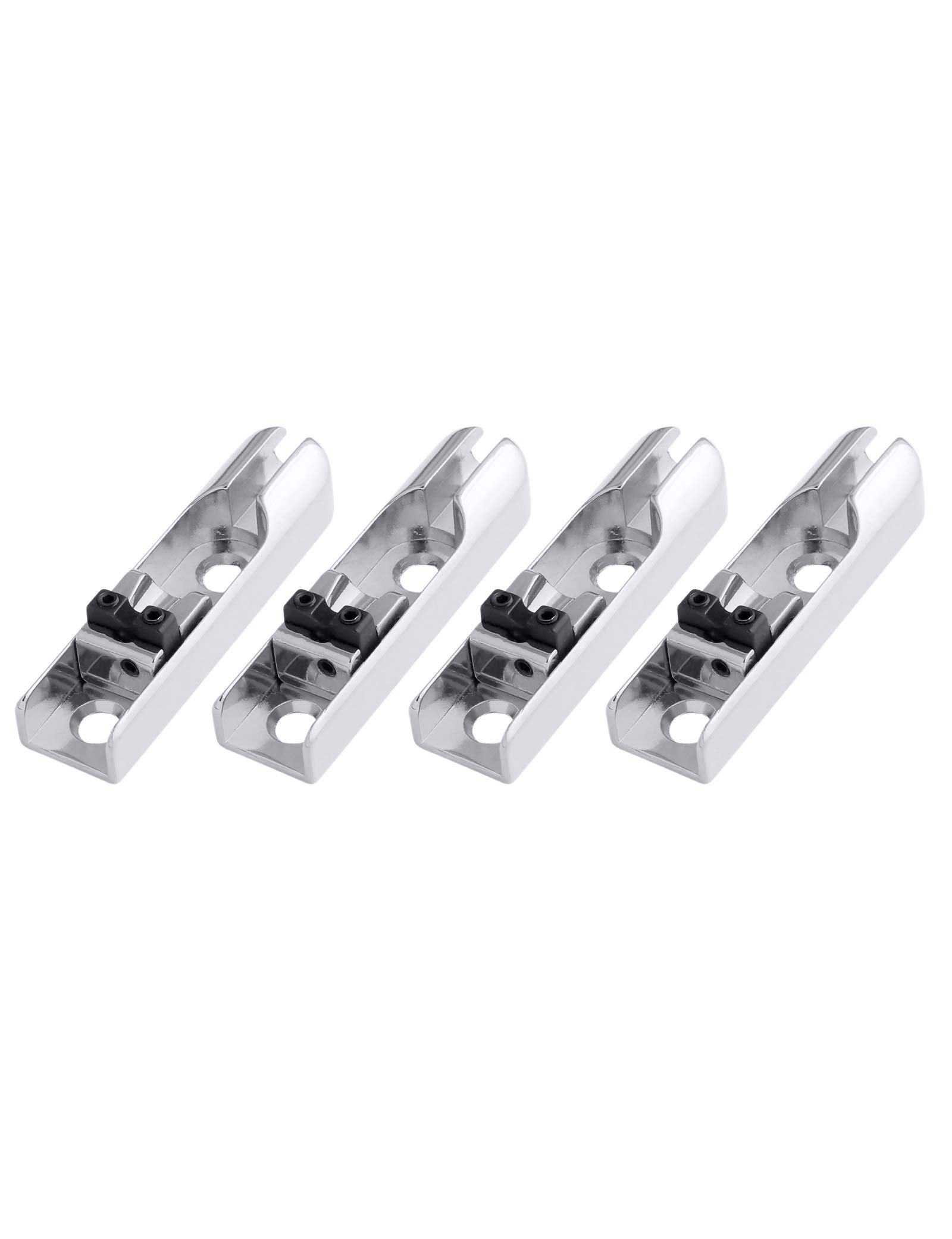 Holmer Bassgitarre Steg Einzelne Bassbrücke Saitenhalter Single String Bass Bridge für 4 Saiten Bass Gitarre Heavy Duty Zink Sattel (Chrom)