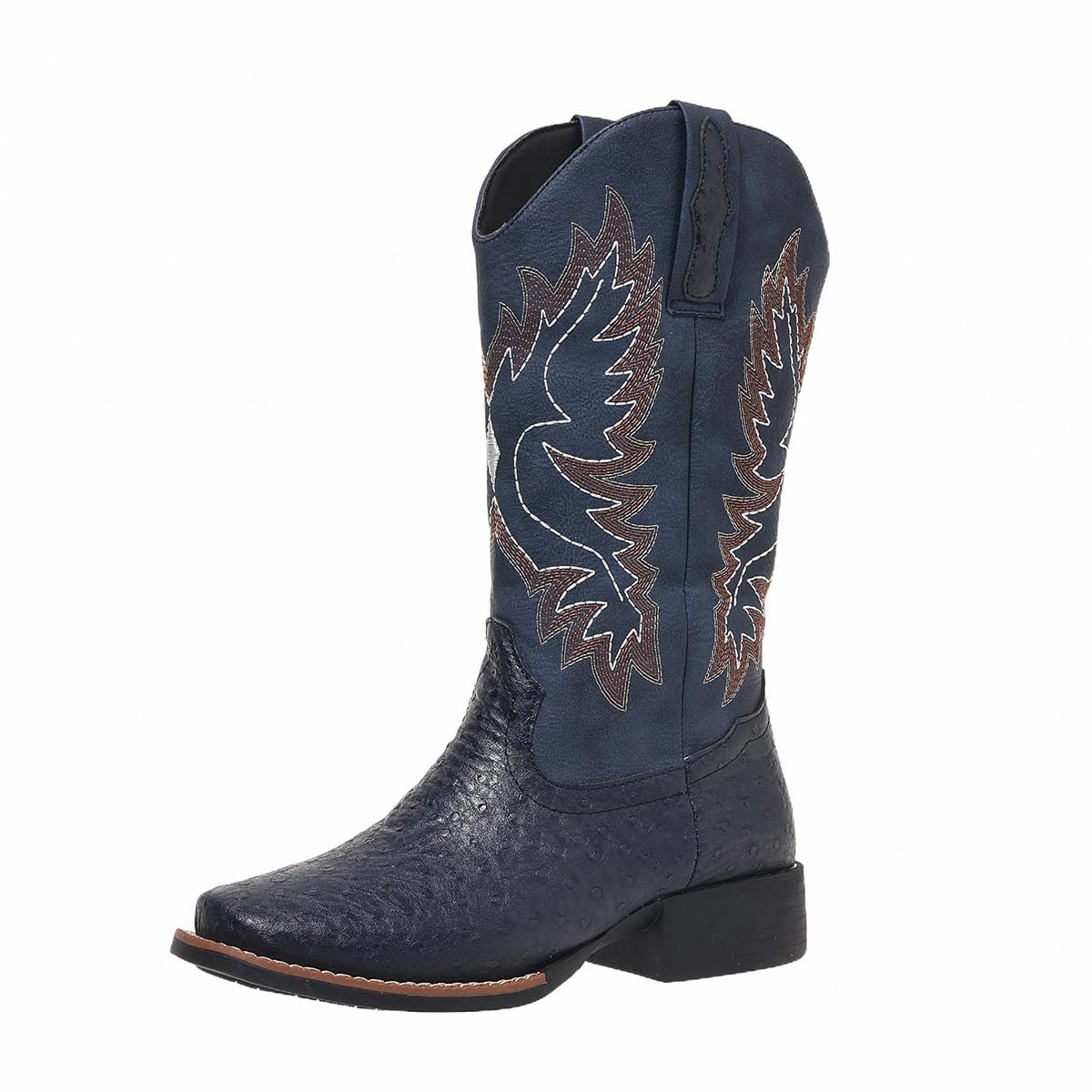 Western Cowboy Boots for Women Mid Calf Cowgirl Boot Snip Toe Chunky Heel