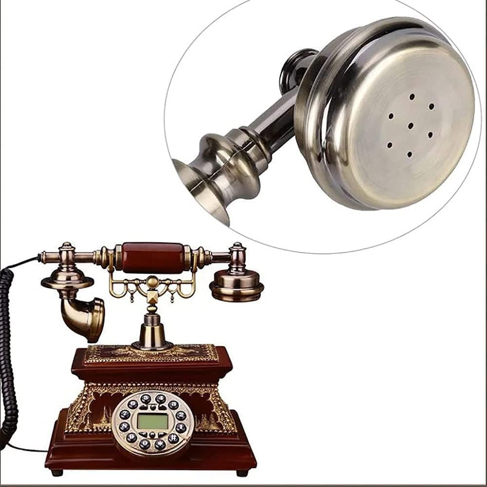 Vintage Antique Telephone Classic Retro Desktop Wired Office Telephone Phone Fashioned with Push Button Dial with LCD Display Suitable Home Decor
