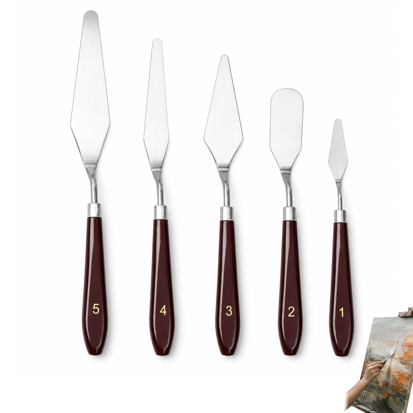 5 Pcs Palette Knife, Double Use Stainless Steel Pallet Knife