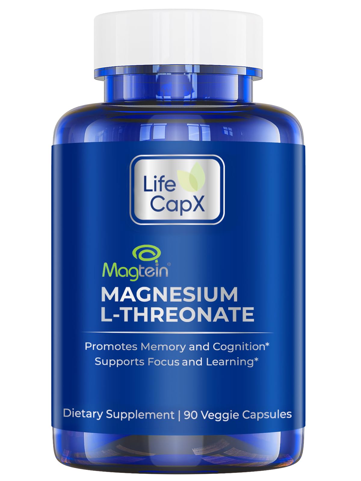 Magnesium L-Threonate Capsules, Original Patented Magtein™ Form of Magnesium (Mg), Improve Memory, Cognition and Sleep Quality (90 Capsules)