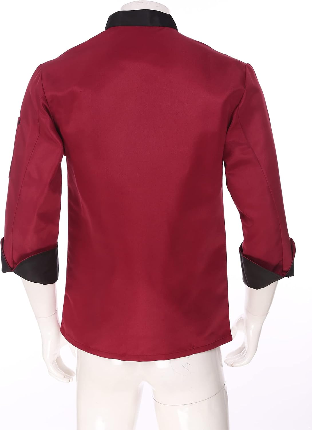 FEESHOW Professional Chef Jacket Men's Long Sleeve Chef Coat Restaurant Kitchen Cooking Uniform