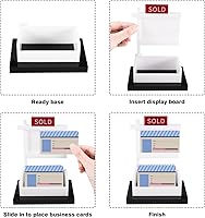 Vista 4 de FRIUSATE Soporte para tarjetas de visita de bienes raíces, letrero de venta para agente de bienes raíces, escritorio de negocios, soporte