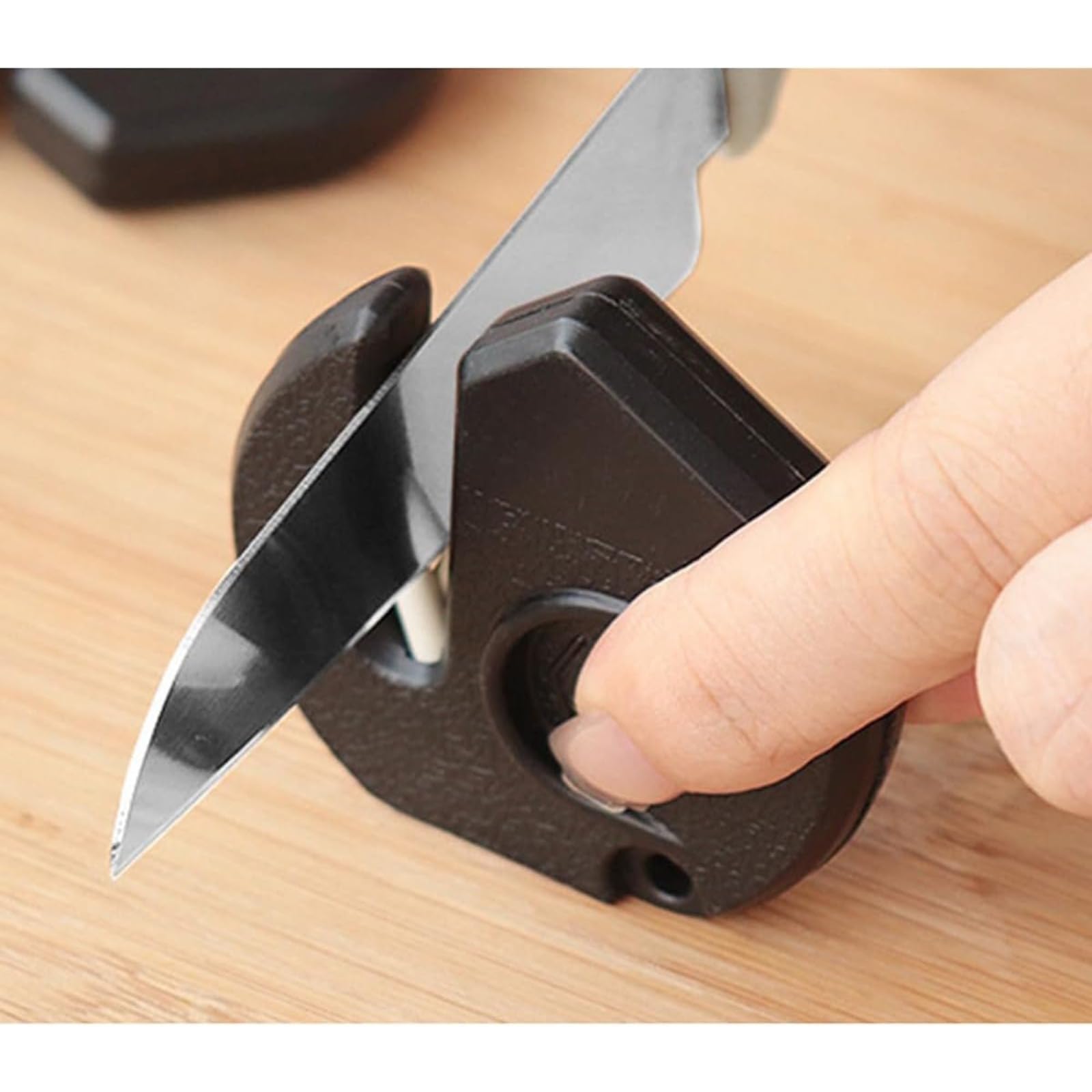 Handheld Knife Sharpener Multi-Functional Single-Head Handle Whetstone Kitchen Gadget Portable and Wear-Resistant Ceramic Tool a Must-Have for Home