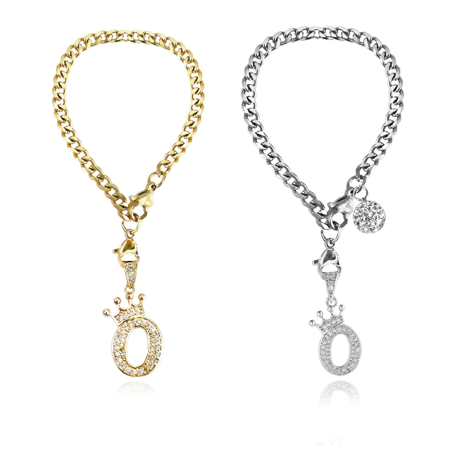 Cup Charms for Stanley Handle- Crown Letter Charms Accessories for Stanley Handle 40 Oz Tumblers Gold Initial Keychain Water Bottle Cup with Diamond Glitter Jewelry Personalized Decorations