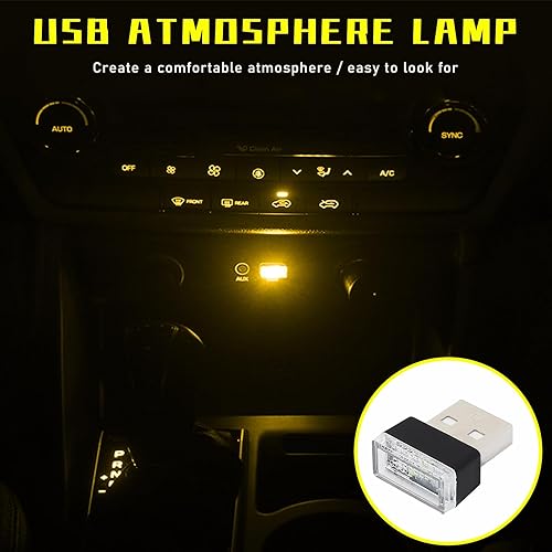 Miniatura 4 de 4 lámparas LED USB para el interior del automóvil, kit de iluminación de decoración de interfaz USB enchufable, mini luz nocturna ambiental LED