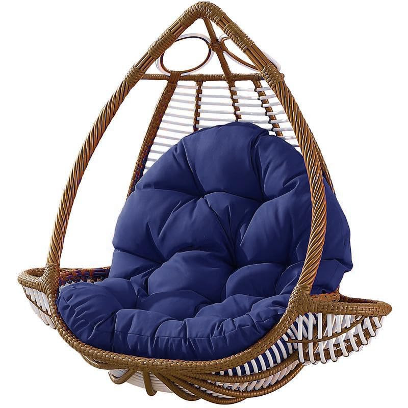 Coussin pour chaise suspendue imperméable et lavable bleu marine