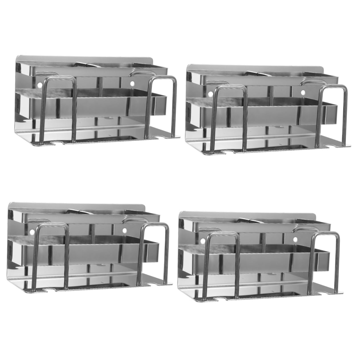 PRETYZOOM 4piezas Soporte para Cepillos De Dientes Inoxidable Organizador De Pared para Baño Montaje Sin Perforación Multiusos para Artículos De Aseo
