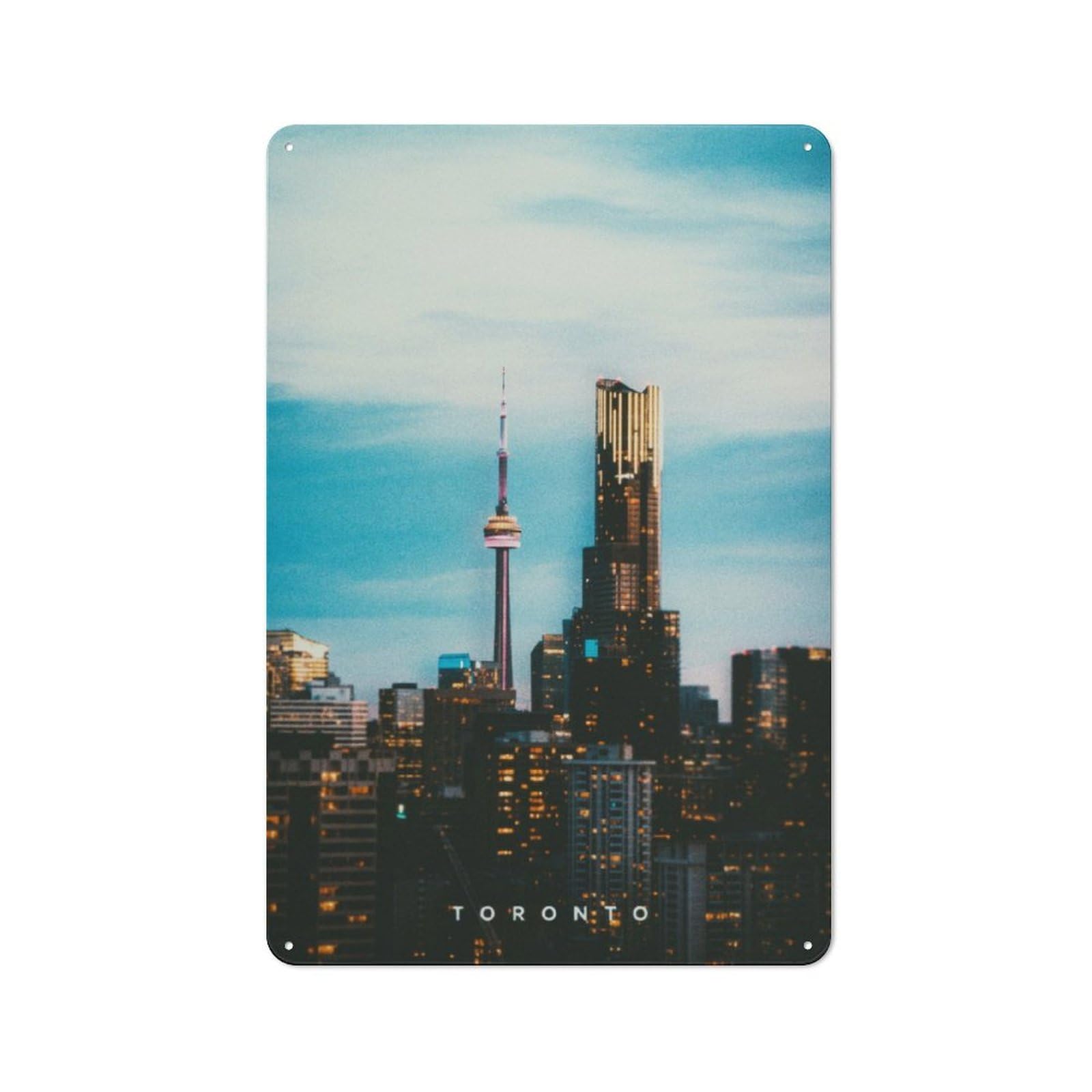 Junmoney Toronto Retro Metal Wall Sign 30X20cm With For Home Bar Wall, A Housewarming Gift For Hosts Who Enjoy Retro Interiors