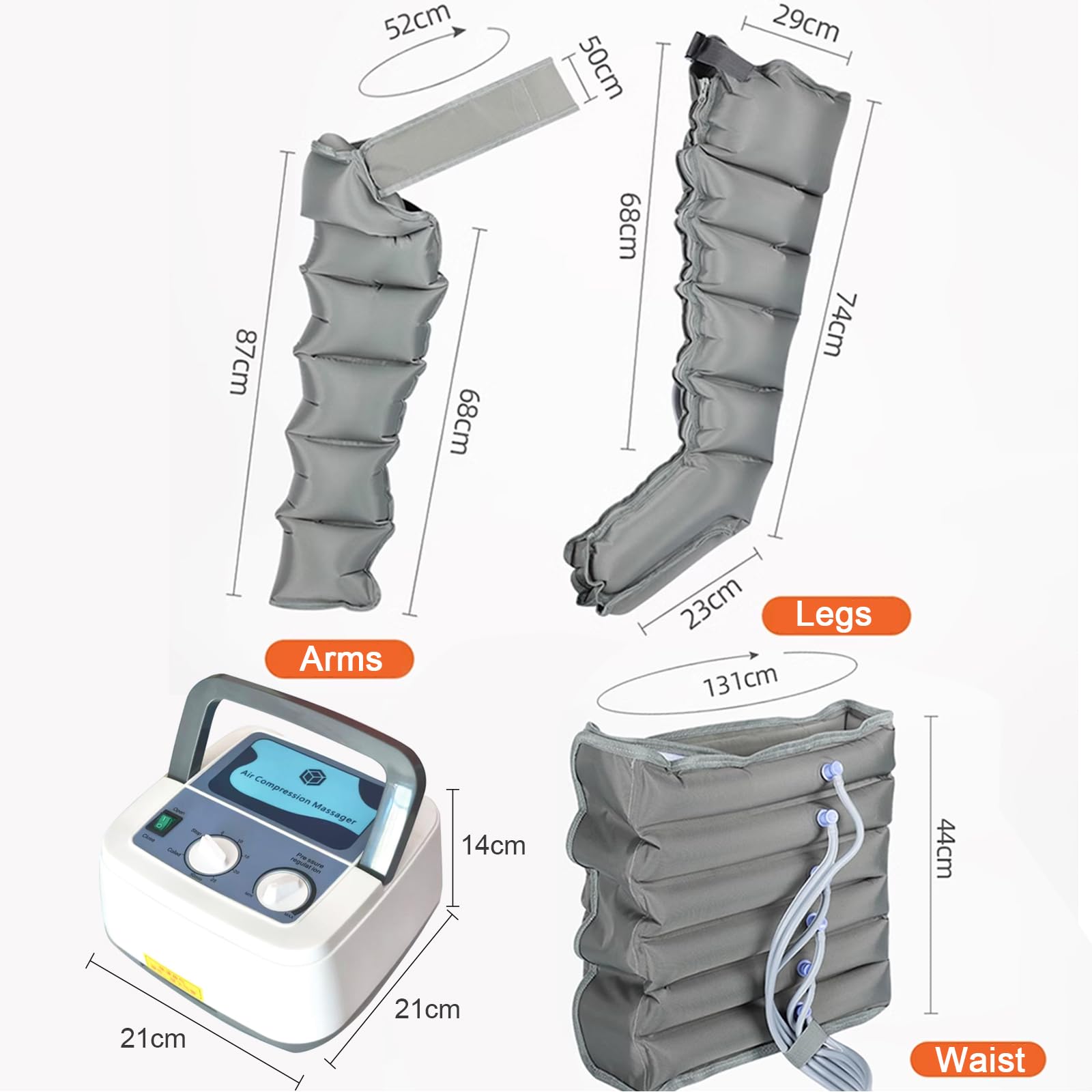 Botas Presoterapia Piernas Y Abdomen | Aparato Botas De Presoterapia para Casa Piernas Y Abdomen | Maquina De Presoterapia Profesional Cuerpo Completo Masajeador Pierna 6 Camaras