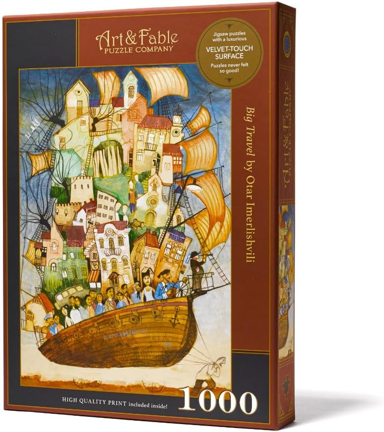 Art & Fable Puzzle CompanyBig Travel by Otar Imerlishvili, 1000 Piece Fine work Premium Adult Jigsaw