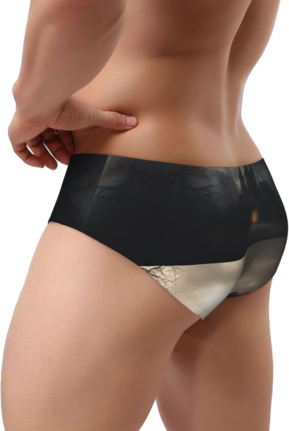 Halloween Horror 1 Men'S Underwear Triangle Briefs, Soft Breathable Stretchy Undergarments With Elastic Waistband