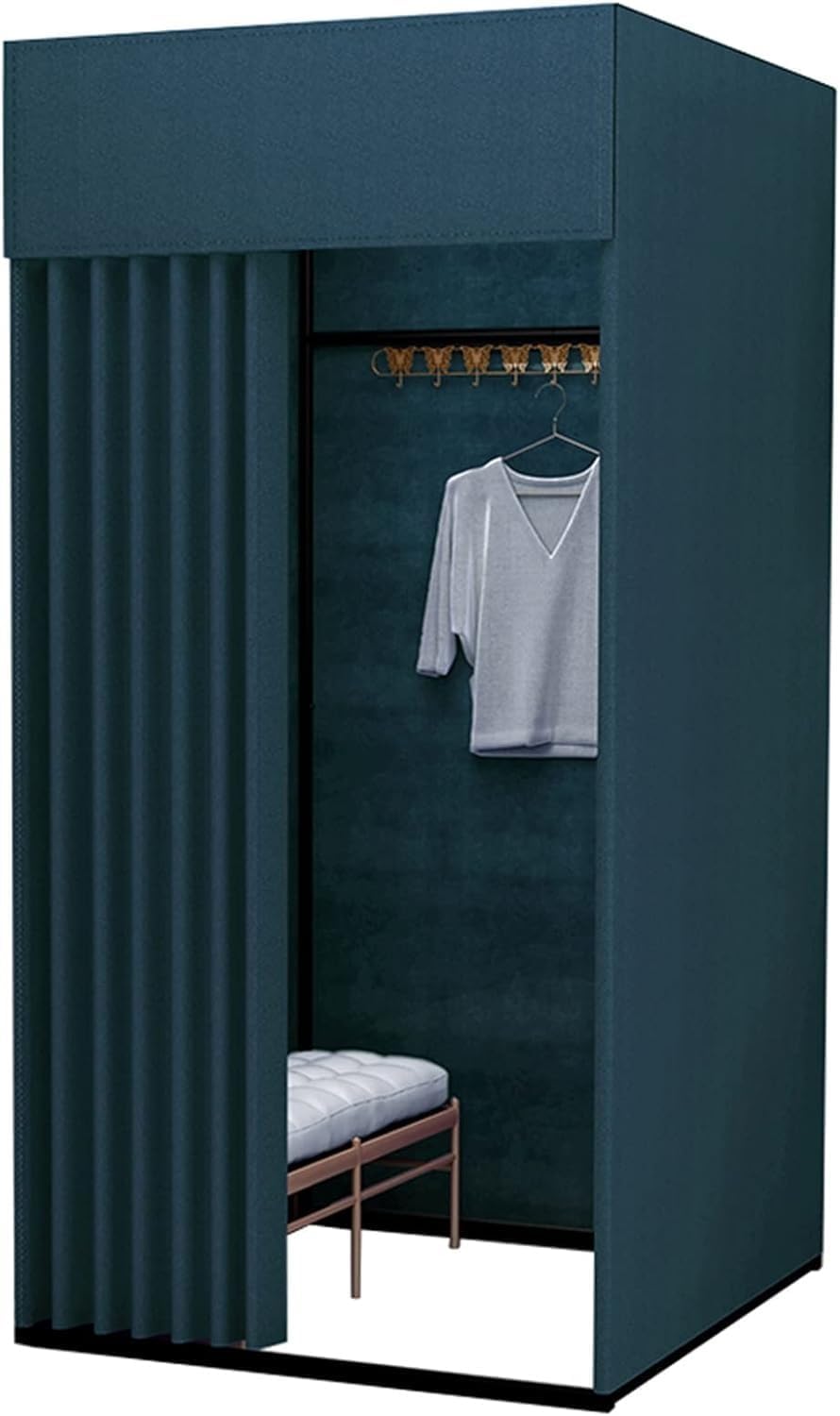 Cabine d'essayage vestiaire amovible avec rideaux pare-soleil 100x80x200cm