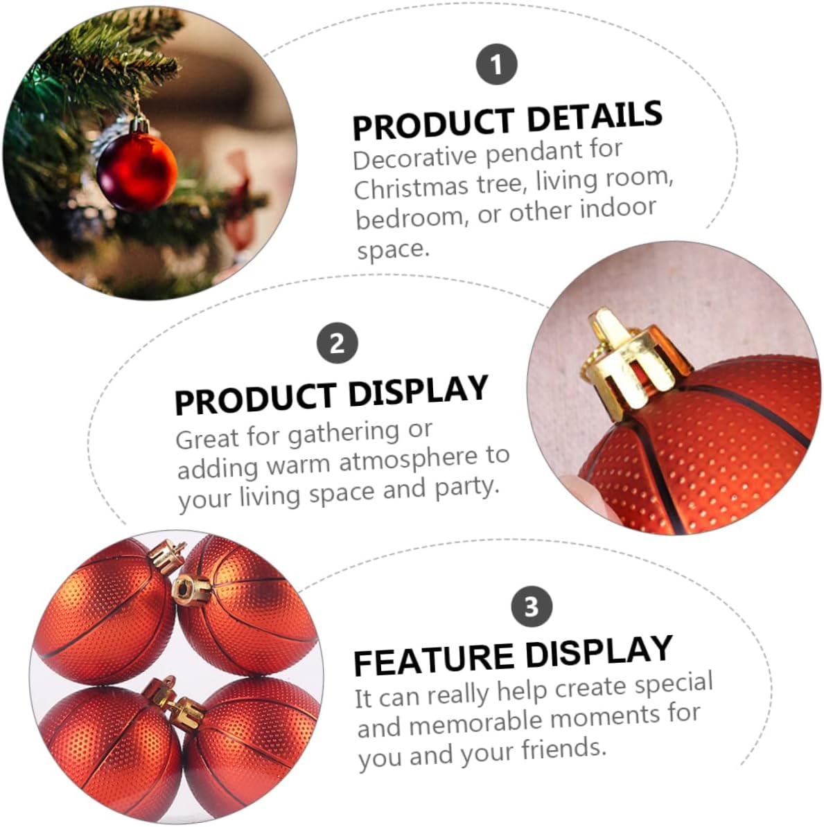 ABOOFAN 12pcs Christmas Balls Basketball Decor Christmas Ornament Soccer Party Supplies Basketball Jewelry Tree Pendant Ornaments Sports Themed Pendant Mini - Image 3