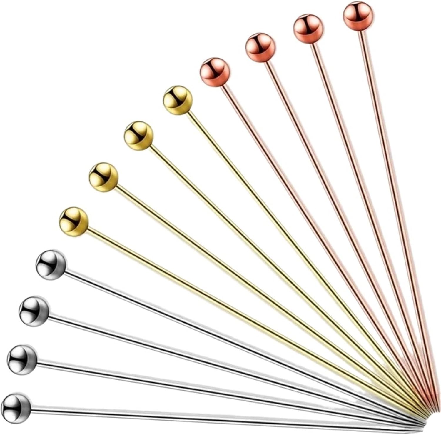 Cocktail Picks 60pcs Stainless Steel Cocktail Picks for Bar Toothpicks Drink Garnish(Mixed Color)