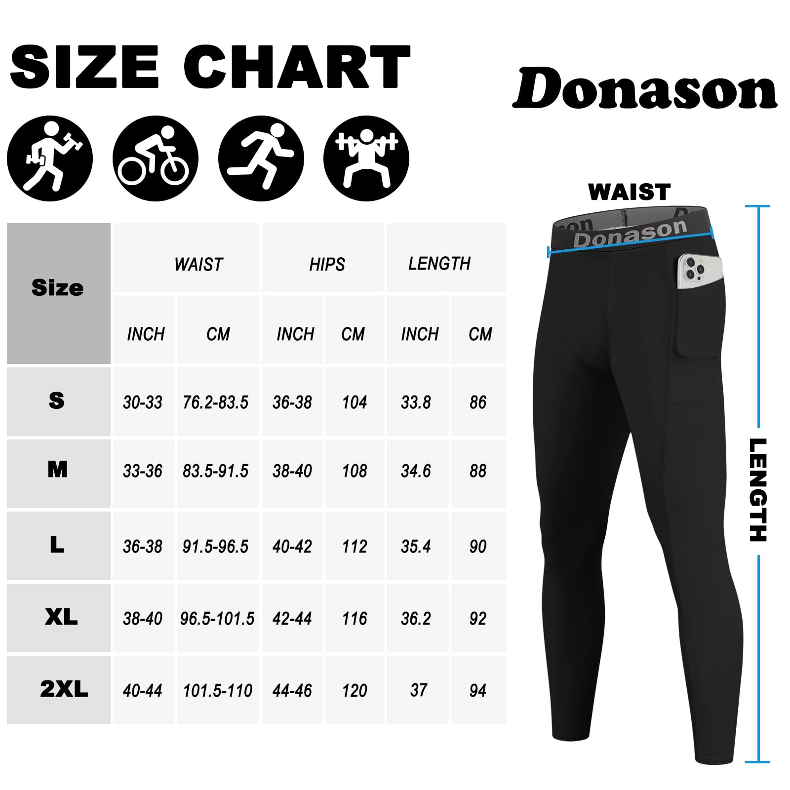 Męskie legginsy kompresyjne z kieszeniami, legginsy do biegania męskie rajstopy warstwa bazowa atletyczna siłownia obcisłe elastyczne szybkoschnące spodnie sportowe podgrzewane spodnie na