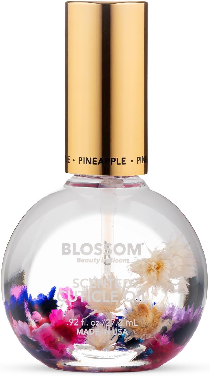 Cuticle Oil for Nails, Hydrating, Moisturizing, Scented Nail Oil Cuticle Care, Infused with Real Flowers, Made in USA, 0.92 fl. oz, Pineapple