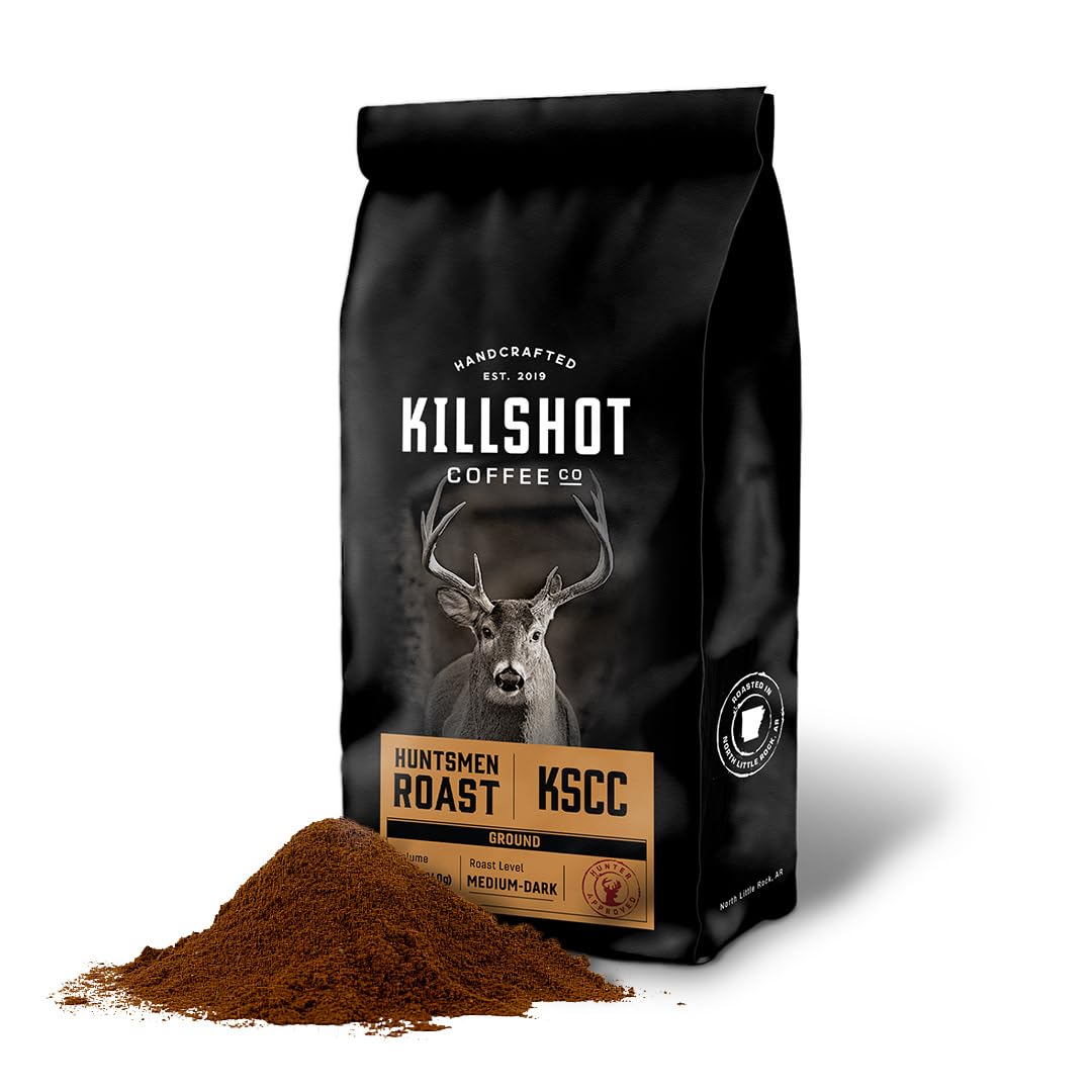 Killshot Coffee Ground Coffee - 12 Ounce Bag, Medium-Dark Roast, (12 oz, Huntsmen Roast)
