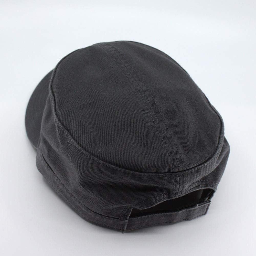 The Vintage Year Washed Cadet Cotton Twill Adjustable Military Radar Caps (Charcoal Gray M) - Image 4