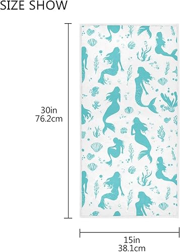 Miniatura 49 de Toallas de mano de playa con conchas marinas, toallas de baño, toallas de baño de agua de mar verde azulado, toallas de baño, toallas de cocina, 1