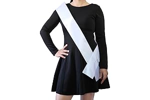 6 Pack White Blank Sash Pageant Perfect Beauties (Model PE00268)