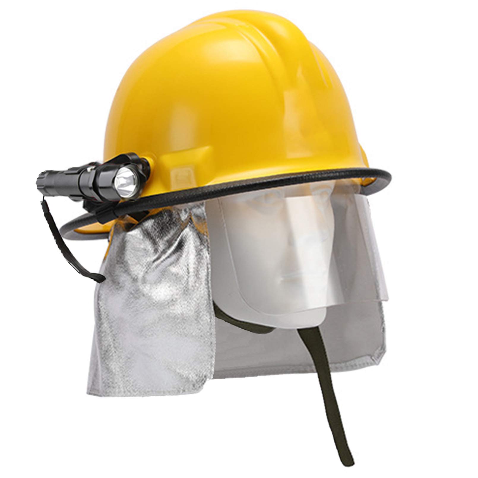 Casco de rescate de incendios para exteriores Casco de obra civil, ABS engrosado Protección anti-rotura Casco de rescate de terremotos con pantalla protectora y linterna reflectante