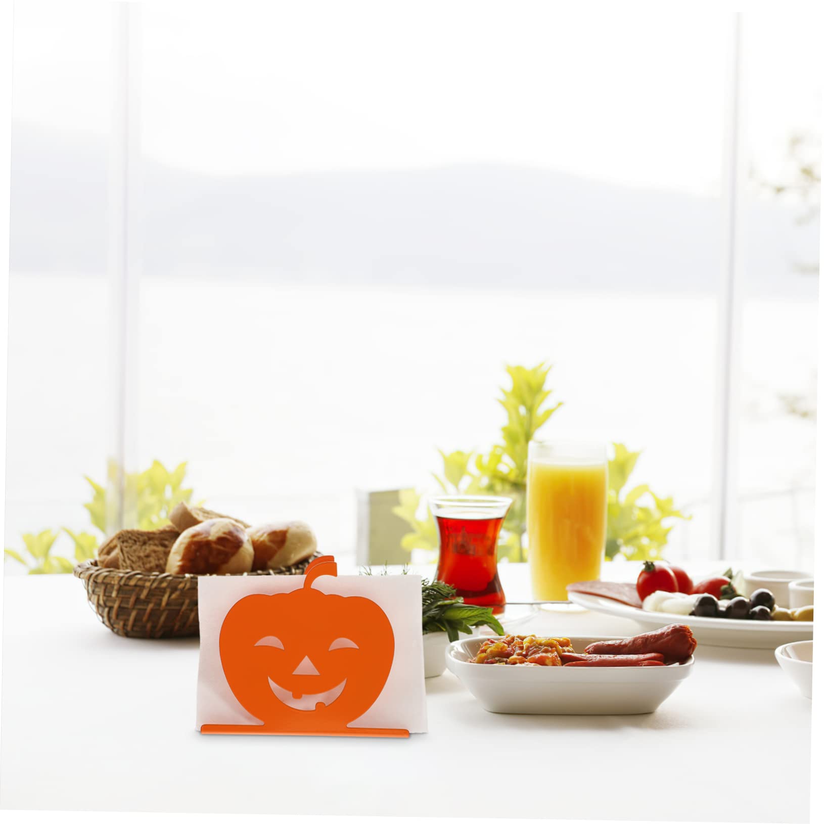 DOITOOL 5 Piezas Servilletero Dispensador De Servilletas De Halloween Adhesivo Plegable Pararse De Pie Linterna Soporte Para Cubiertos Soporte De Pared Para Papel Higiénico Planchar Orange