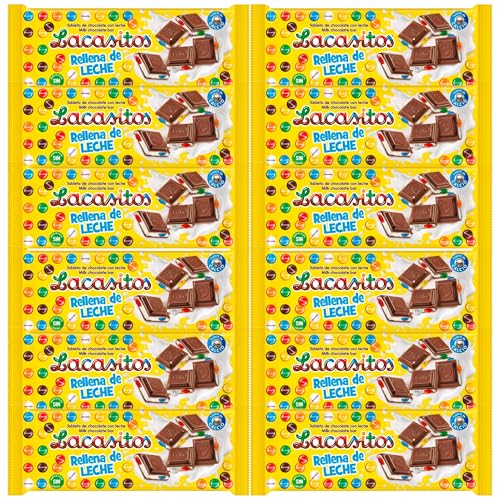 Lacasitos pack 12 x tableta de chocolate rellena de leche 100g
