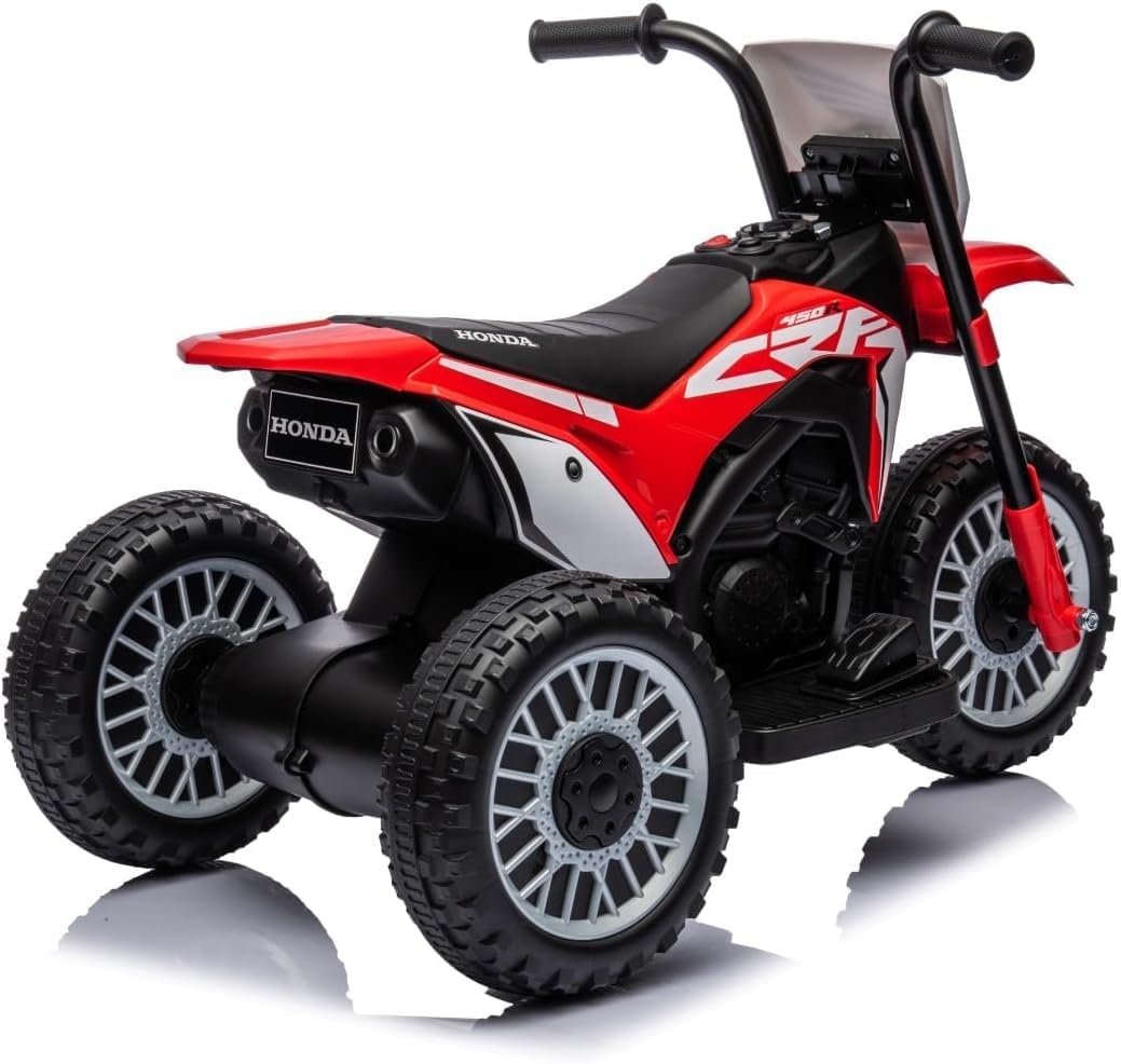 Moto da Cross Elettrica per Bambini Honda CRF450L 6V a 3 Ruote con Licenza Ufficiale – Clacson Mini Moto Giocattolo per 18–36