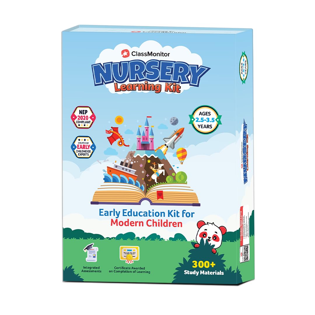 Sponsored Ad - ClassMonitor Nursery Learning Kit for Kids 2 3 4 Years | 300+ Worksheets, Flashcards & Activities | Preschool Math & Literacy Skills | ABCD, Numbers, Rhymes, Shapes, Colors | Educational Gift for Kids