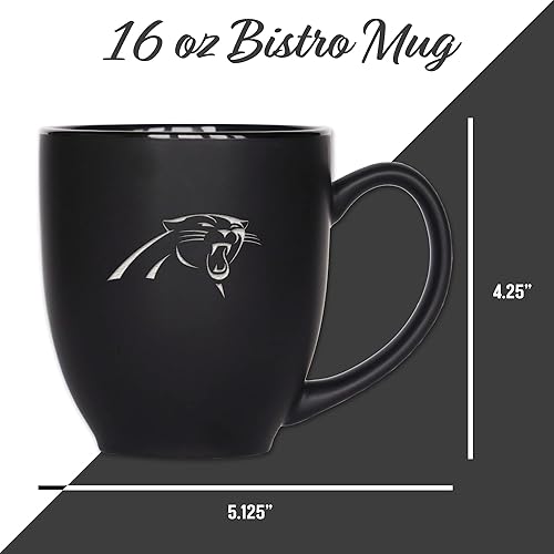 Vista 102 de Rico Industries Taza Bistro de fútbol americano de la NFL de 15 onzas, para bebidas calientes o frías, logotipo del equipo grabado para una