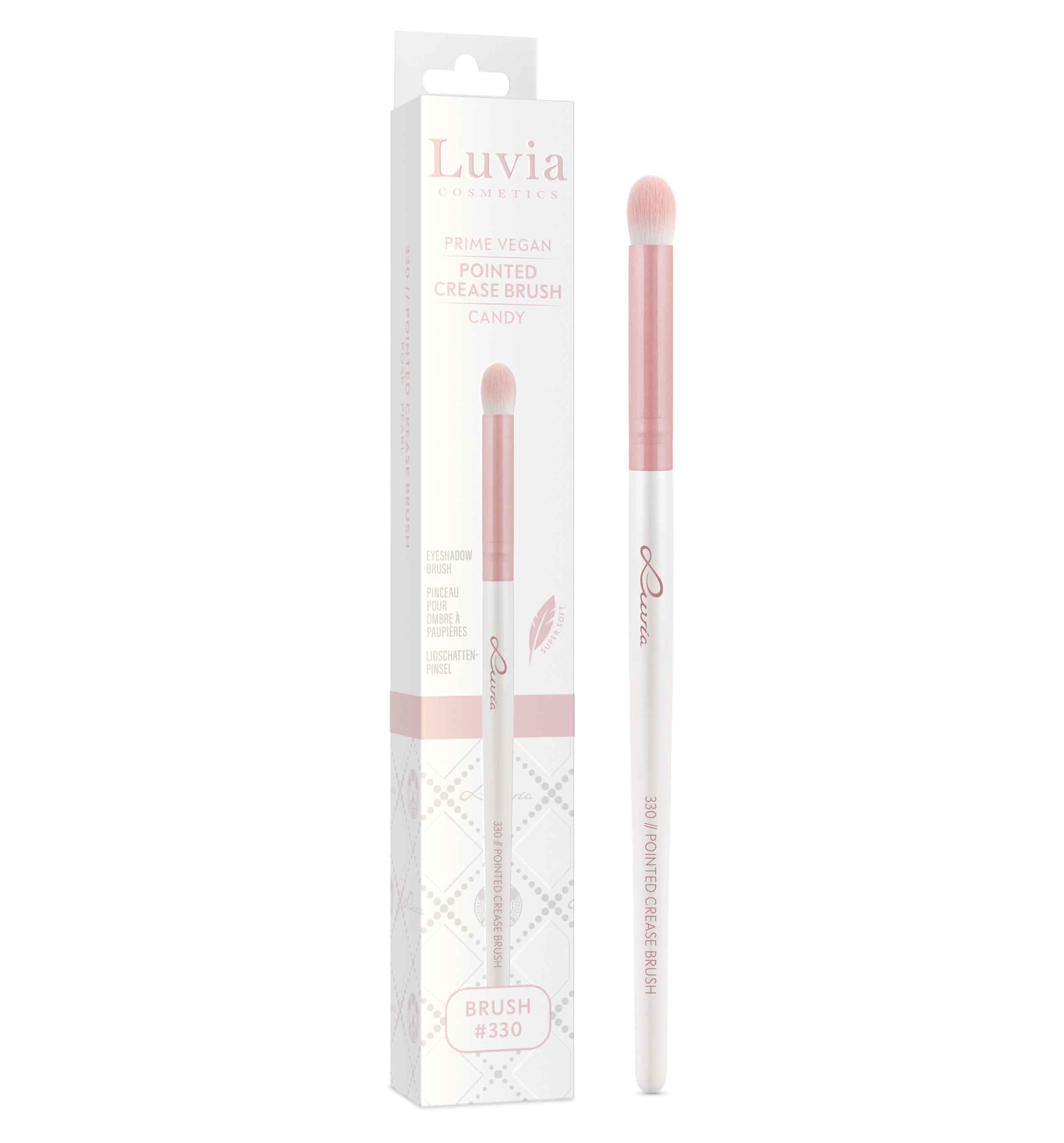 Luvia Cosmetics Pearl / Candy Professioneller Make-Up Pinsel Luvia, Lidschatten Schminkpinsel, Runder Eyeshadow Pinsel, Augenpinsel, Veganer Kosmetikpinsel, 330 // Pointed Crease Brush