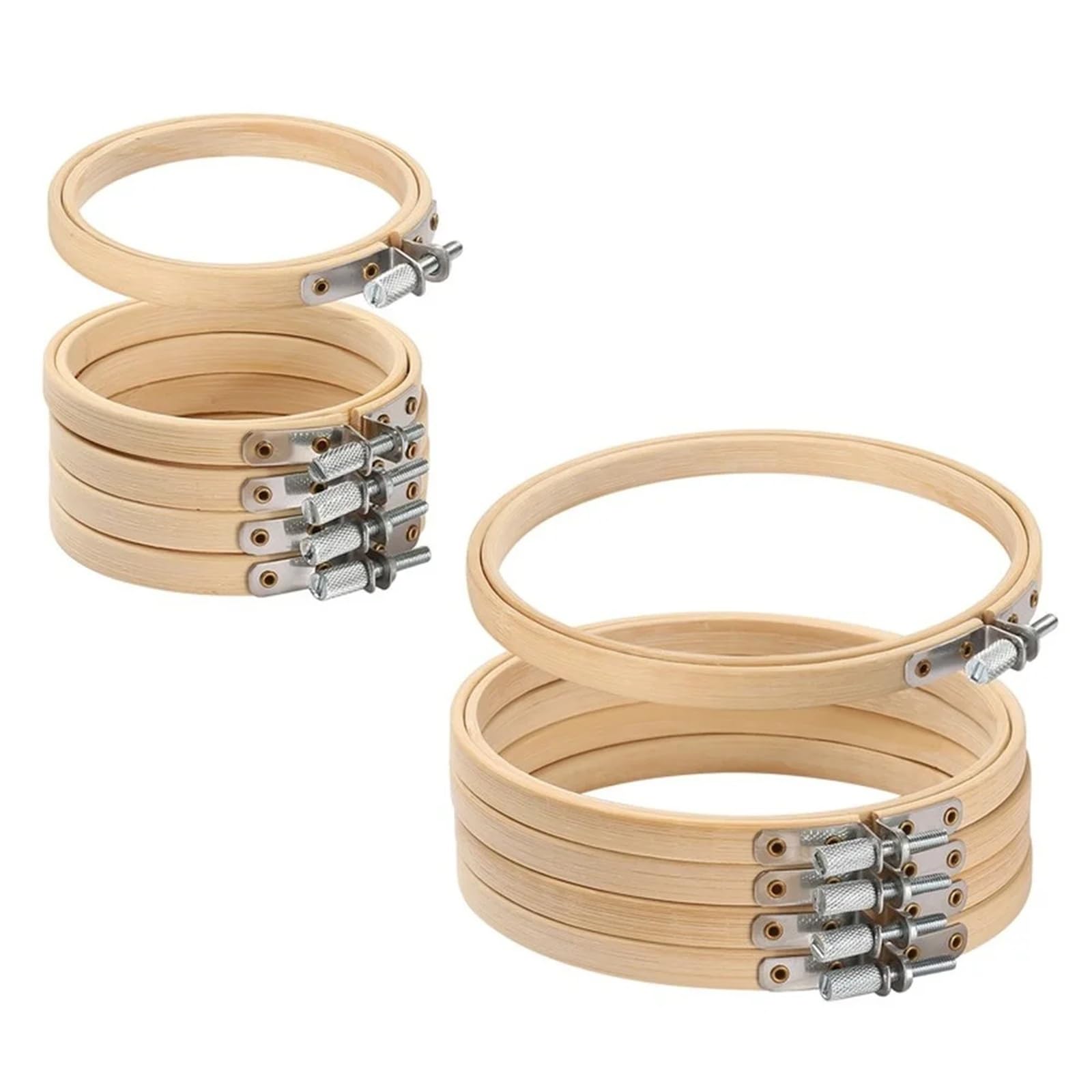 MRKU Soporte para Bastidor de Bordado DIY, Kit de Costura para Punto de Cruz, Anillo de 8-26 cm, Juego de Marcos de Madera, Anillos para Herramientas de Manualidades con Aguja, Anillo Circular