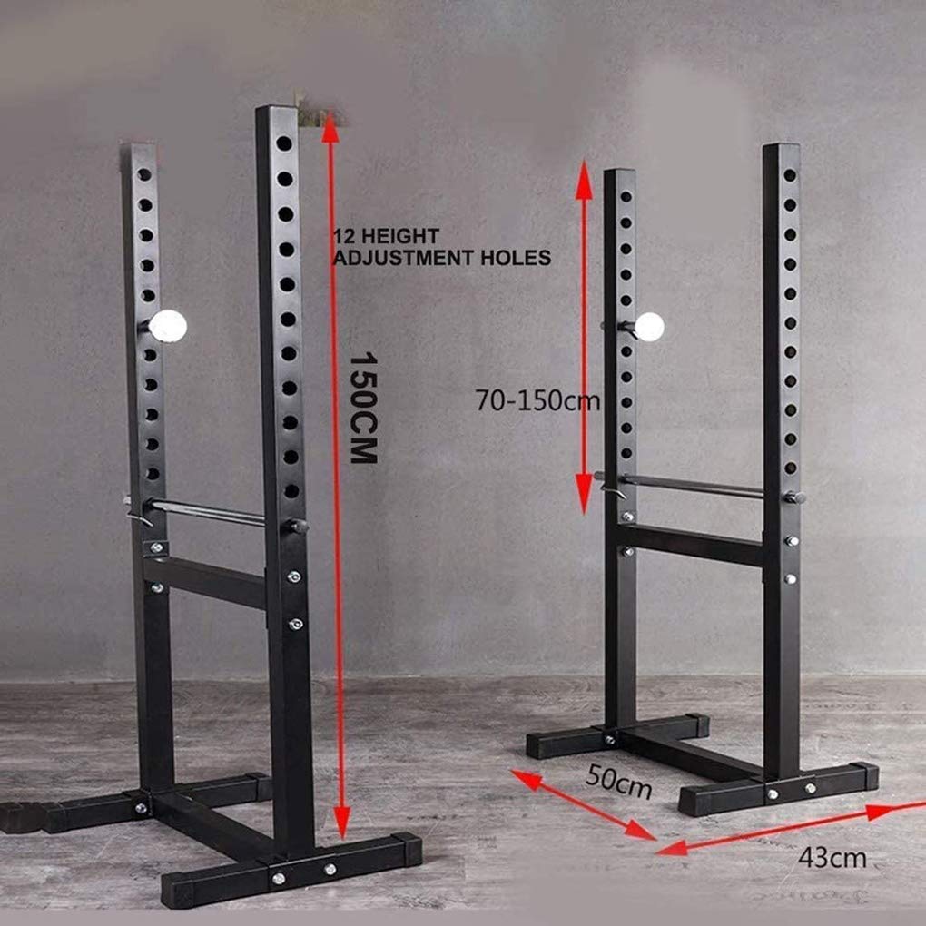 Soporte para sentadillas de altura ajustable, de acero sólido, para sentadillas dividida, estante ajustable para pesas