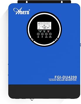 Dual Voltage Hybrid Solar Inverter 4200W 24V 2300W 12V to 220-230VAC, Pure Sine Wave Off-Grid Inverter with 120A MPPT Solar Charge Controller, Fit for 12V/24V Lithium Lead-Acid Gel Battery