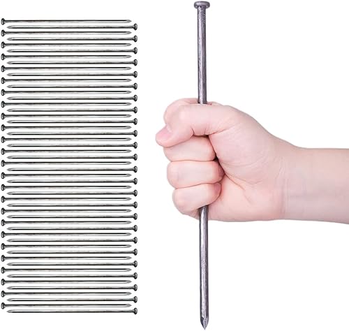 HOT SEAL Estacas de paisaje de 10 pulgadas, 200 unidades, estacas de anclaje de borde de paisaje de metal, clavos resistentes para estacas de césped