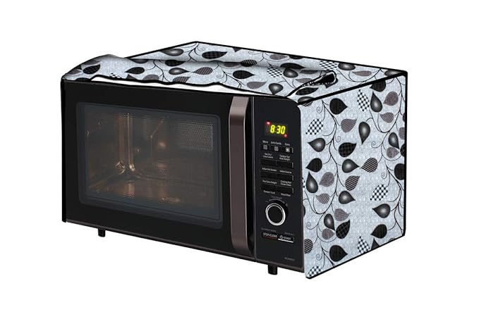 The Furnishing Tree Microwave Oven Cover for Samsung 28L CE1041DSB2/TL Petals Pattern Grey