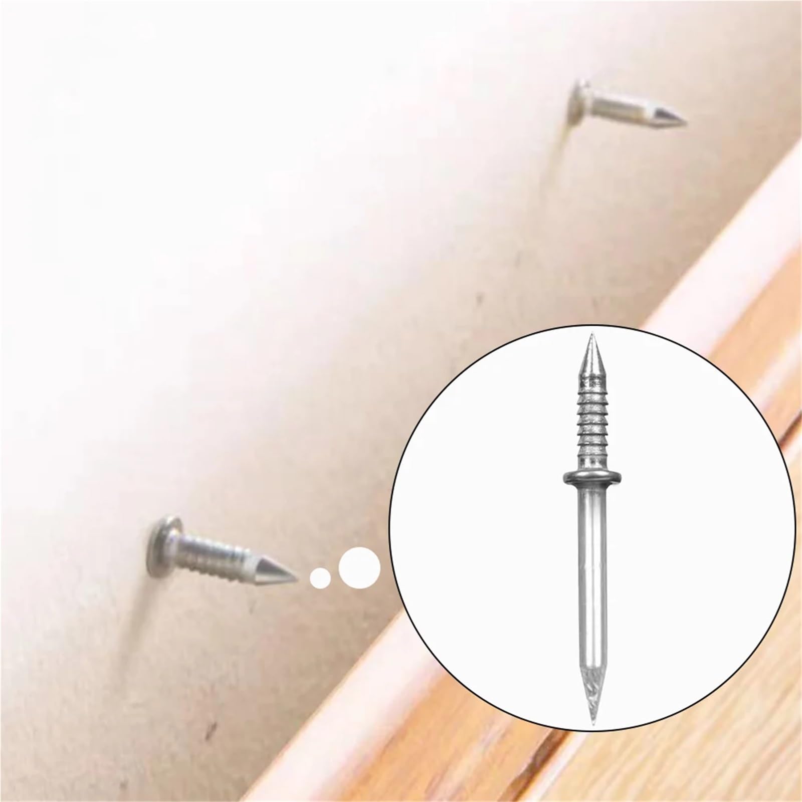 Clavos roscados de doble cabeza para zócalos de madera maciza, 500-700 piezas