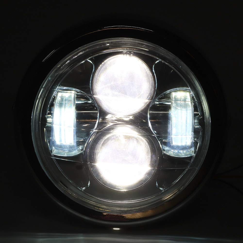 faro elettrico retrò per motocicletta (vetro giallo elettroplaccato