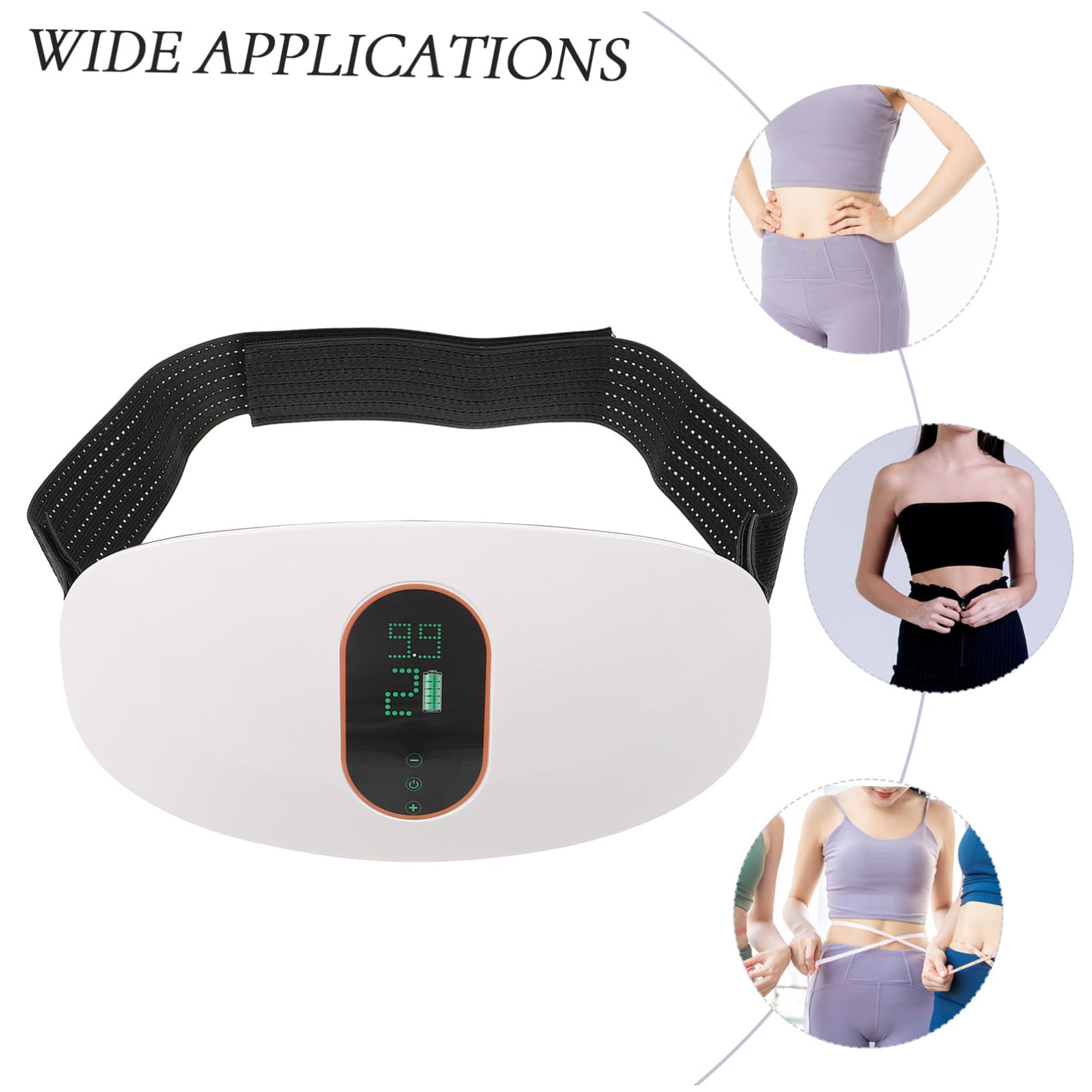 Milisten Elektrischer Bauch Massagegerät mit Vibrationsfunktion und Abs Material Sicher für Haut Bauchgurt für Massage und Fitnessübungen im Haushalt