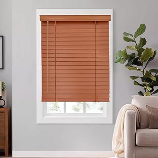 Cordless Wooden Blinds, Horizontal Blinds - Multiple Colors and Sizes, Customizable, Suitable for Living Rooms, bedrooms, Interior Doors and Windows Thin Ladder Cord Customization