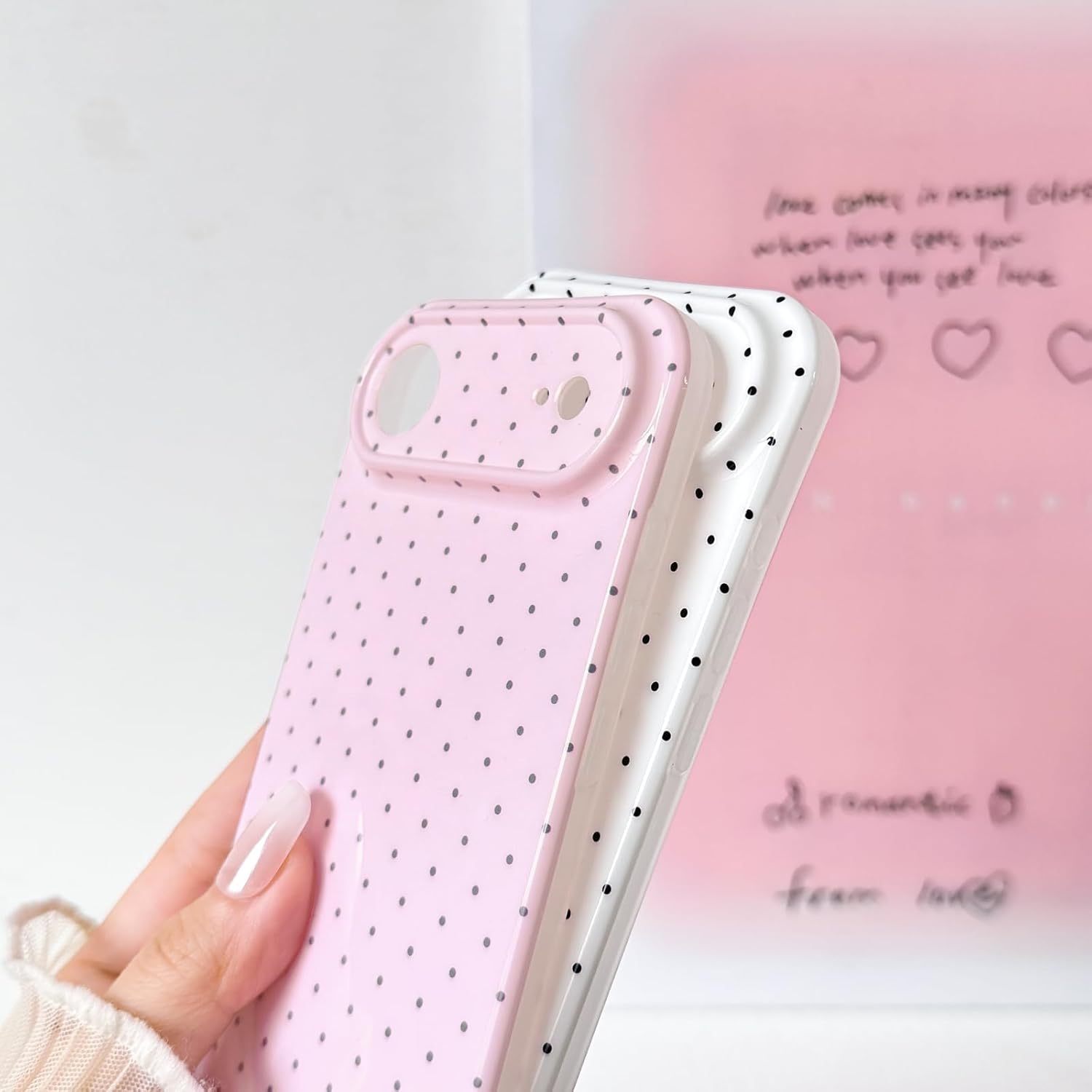 Lovmooful Compatible for iPhone 17 Air Case Cute Aesthetics Polka Dot Design for Girls Women Soft TPU Shockproof More Protective Girly for iPhone 17 Air Case-Pink - Image 4