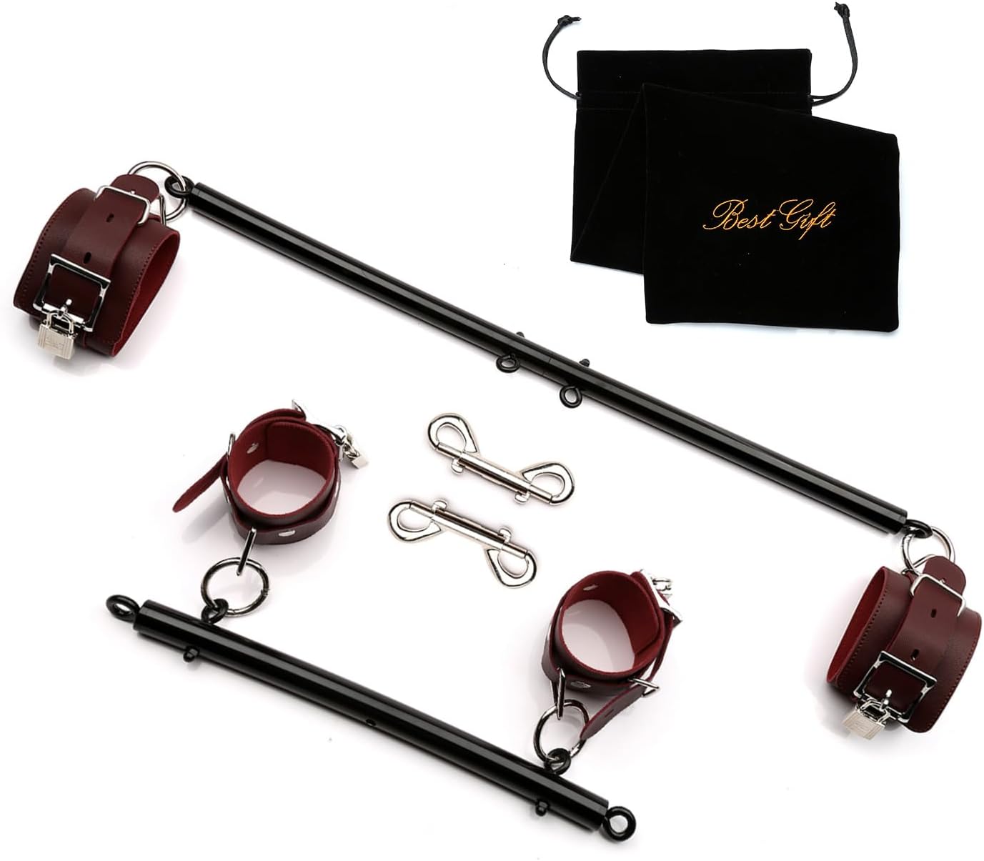 Spreader Bar Heavy Duty Pilates Equipment with Adjustable Straps, Expandable Stainless Steel Yoga Pilates Bar for Home Gym Exercise Fitness Gear Workouts Bars