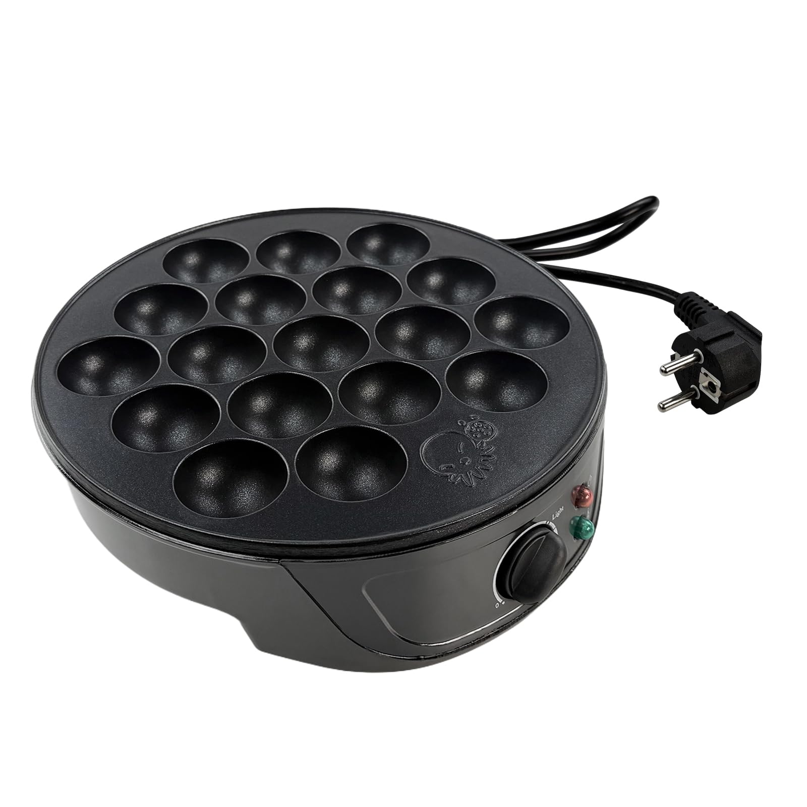 Takoyaki Maker 750W 18 fori Antiaderente 220-240V Macchina per Palline di Polpo Giapponesi