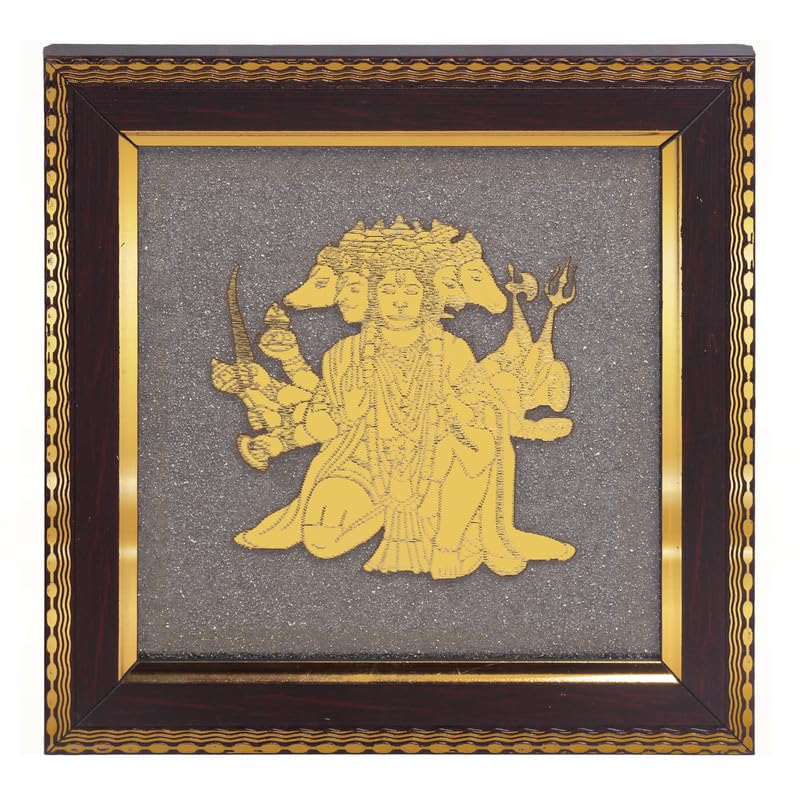 Image of Hanuman Ji Wall Frame for Protection & Strength, Gold Finish Spiritual Wall Decor for Home, Office & Vastu Placement