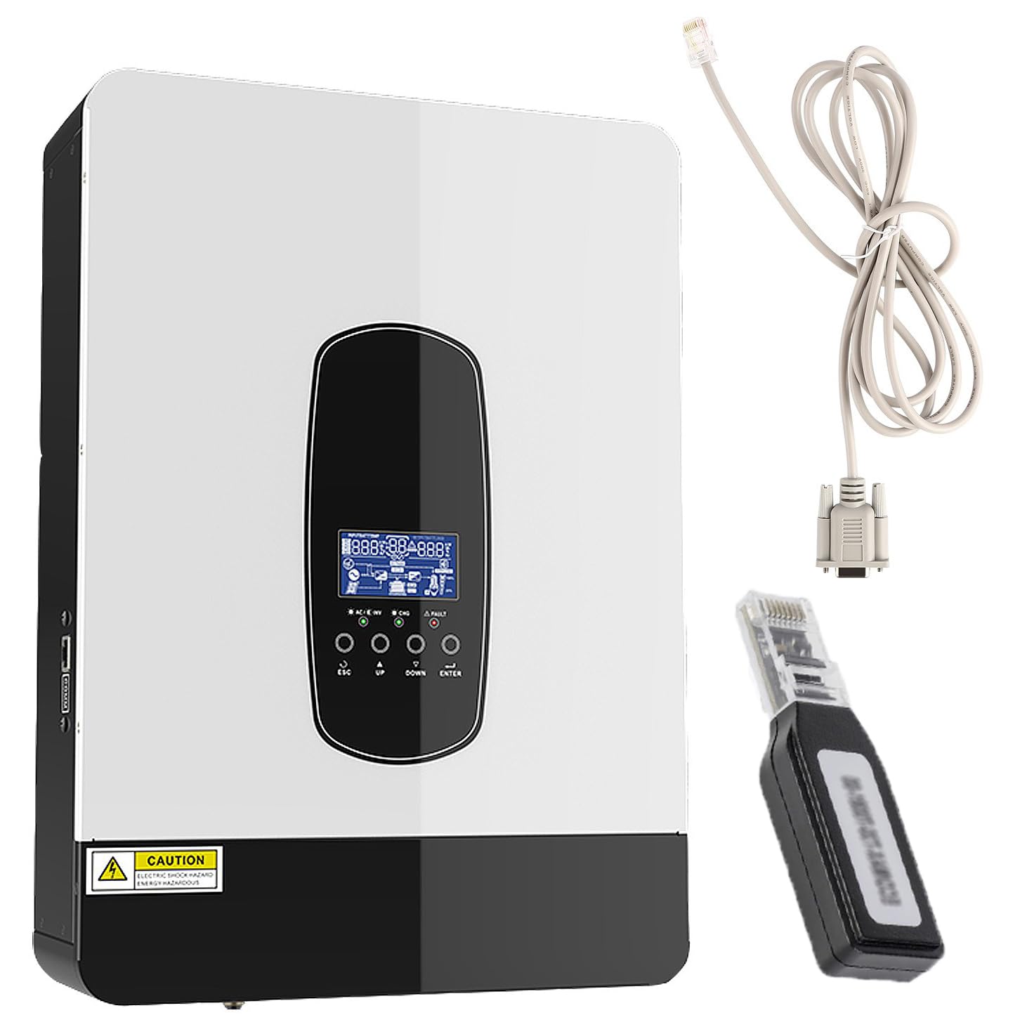 1,8Kw-12V/ 3,0Kw-24V//3,8Kw-24V Hybrydowy Inwerter Solarny Poza Siecią - Regulowany Tryb Sieciowy/Słoneczny, Czysta Fala Sinusoidalna - Wejście 12V/24V Dc - Wyjście 220V Ac,24V-3.0KW