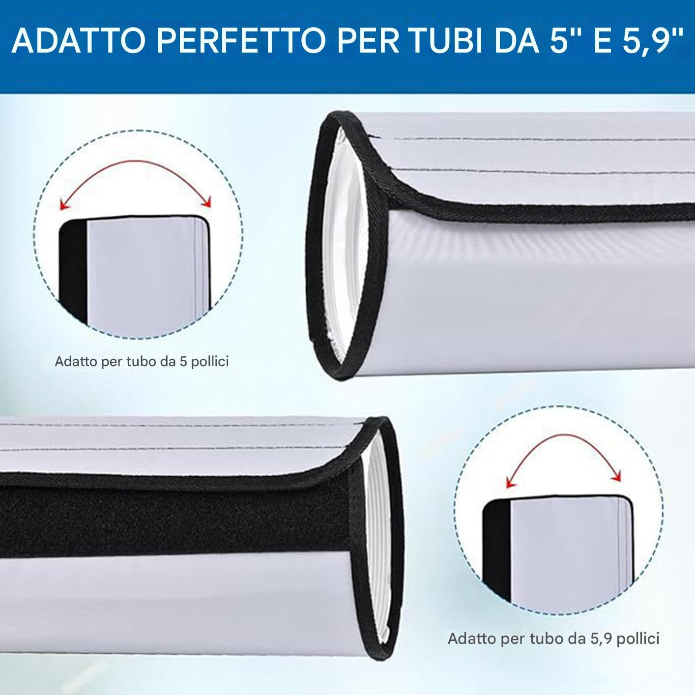 Copri Tubo Condizionatore | Copertura per Tubo e Griglia di Aerazione AC,Protezione Portatile Con 3 Cinghie A Fibbia Per Ventilazione Di Scarico