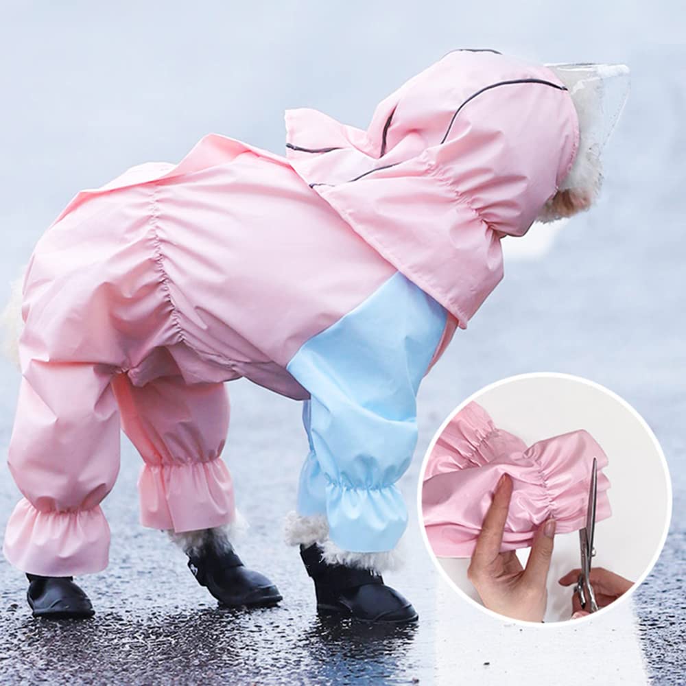 Płaszcz przeciwdeszczowy dla psów, Płaszcz przeciwdeszczowy dla psa Outdoor Puppy Raincoat XS-2XL Wodoodporny płaszcz psów Kombinezon zwierząt Artykuły(Pink,L)